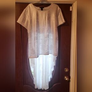 Ashley Stewart Silver and Gray Fabric